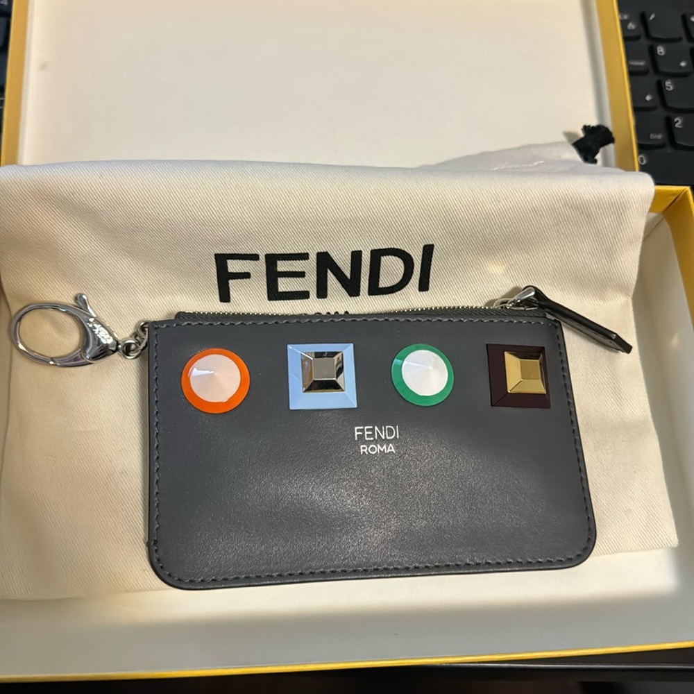 Authentic Fendi Key chain coin leather pouch Brandnew
